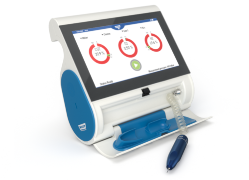 Witt Gas Analyzer OXYPAD, open ergonomic needle pen and practical casing
