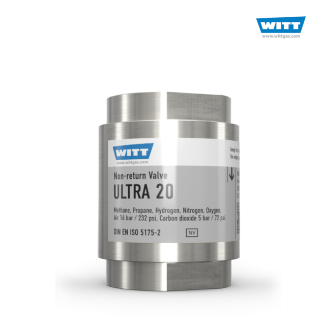Gas terugslagklep ULTRA 20, roestvast staal