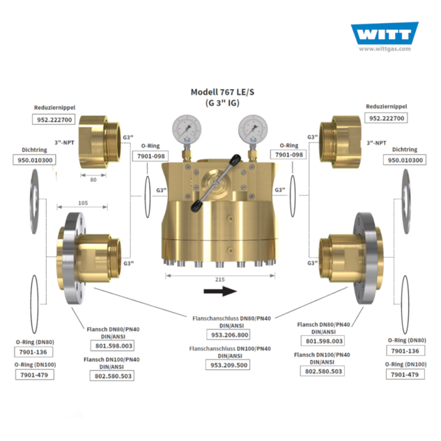 Witt Domdruckregler 767 Set