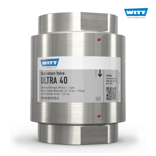 WITT Gas terugslagklep ULTRA 40, roestvrij staal